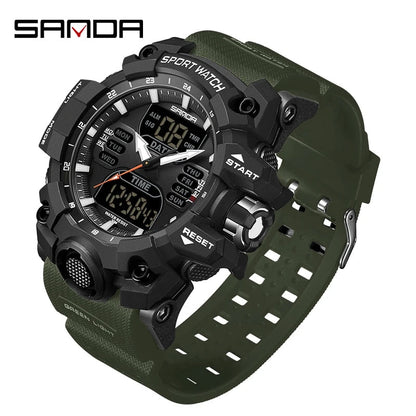 Rynx | Dual Display Sports Watch for Men - Waterproof, Shock Resistant with Multifunctional Digital Display