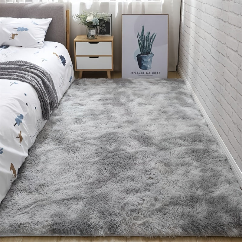 Rynx | 1pc Soft Plush Area Rug - Non-Slip Fuzzy Shaggy Bedside Carpet, Tie-Dyed Living Room Rug, Pet Friendly, Bedroom and Home Decor