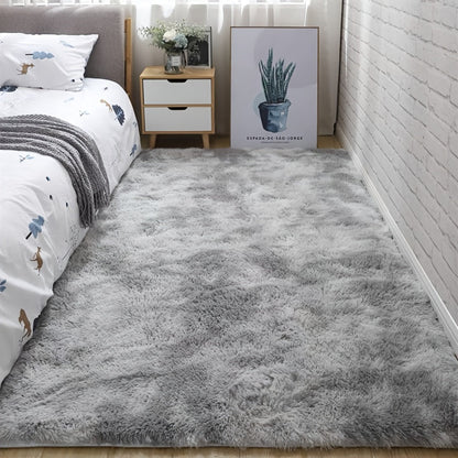 Rynx | 1pc Soft Plush Area Rug - Non-Slip Fuzzy Shaggy Bedside Carpet, Tie-Dyed Living Room Rug, Pet Friendly, Bedroom and Home Decor