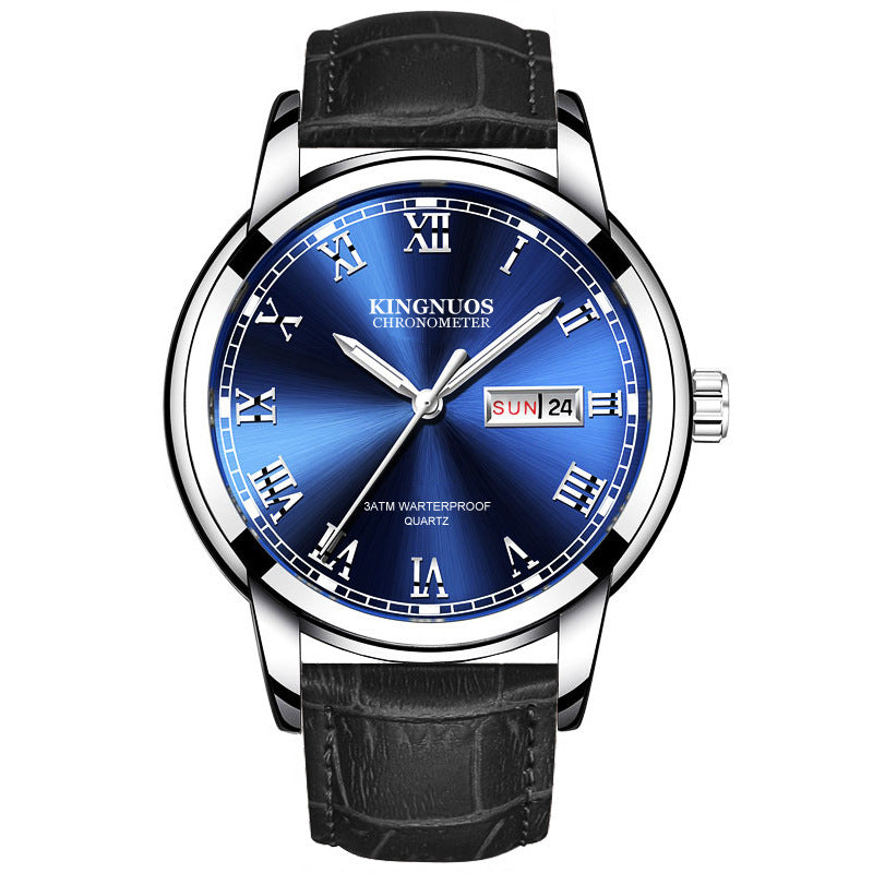 Rynx | Transnational Hot Double Calendar Steel Belt Watch Business Non-mechanical
