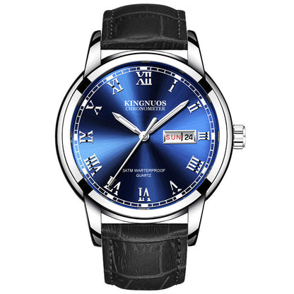 Rynx | Transnational Hot Double Calendar Steel Belt Watch Business Non-mechanical