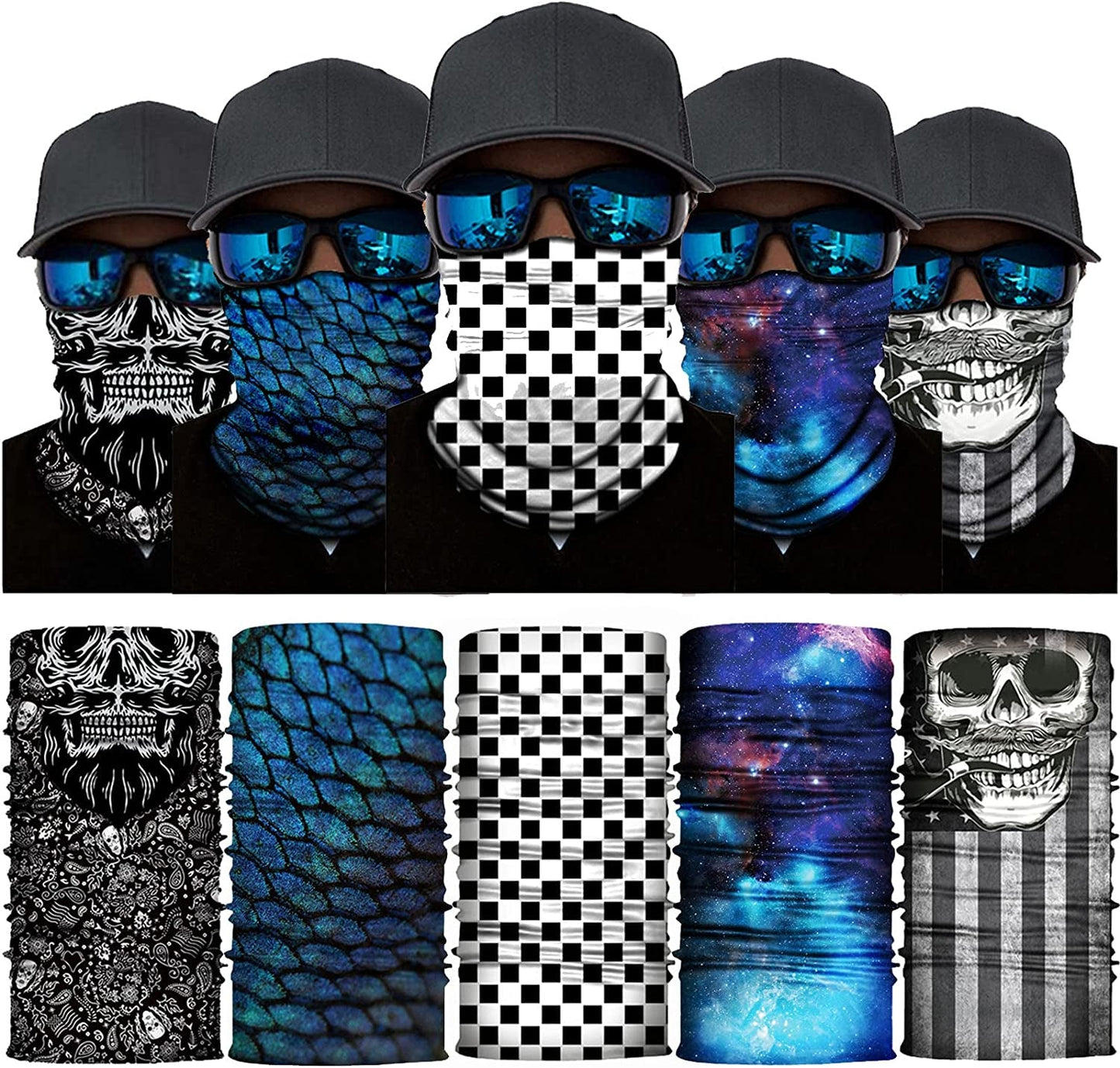Rynx | 10 Packs Motorcycle Accessories, 5PCS Dirt Bike Ski Goggles Dustproof Windproof Safety Glasses and 5PCS Face Masks
