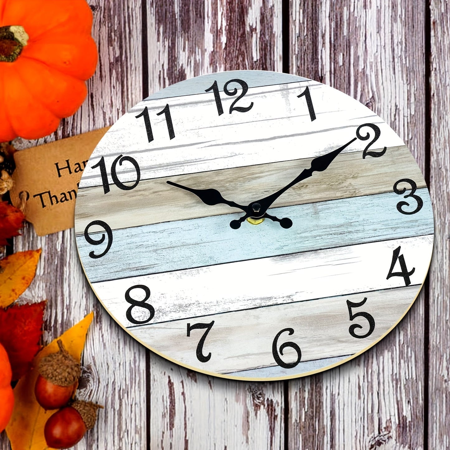 Rynx | Nautical Wall Clock - Silent Round Clock, Blue Theme for Outdoor and Indoor