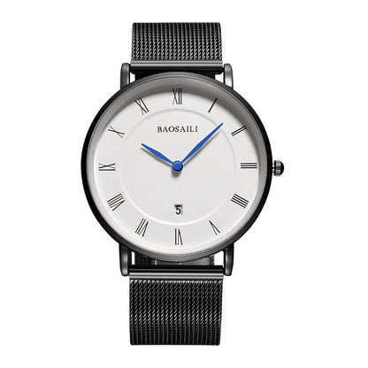 Rynx | Men's Business Watch Stainless Steel Watch Roman Digital Dial Blue Hands