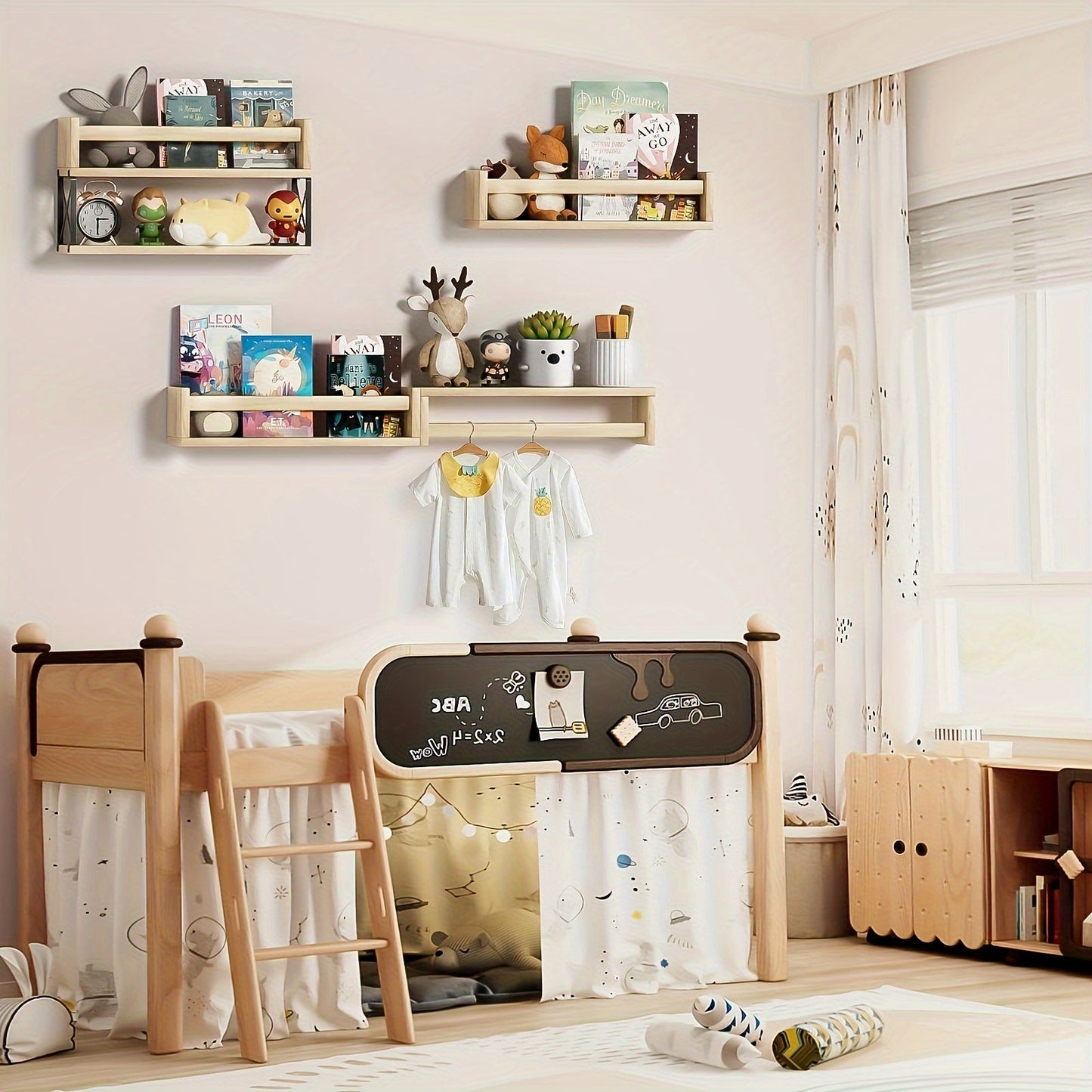 Rynx | FloatShelf - Floating Wood Bookshelf for Living Room Decor