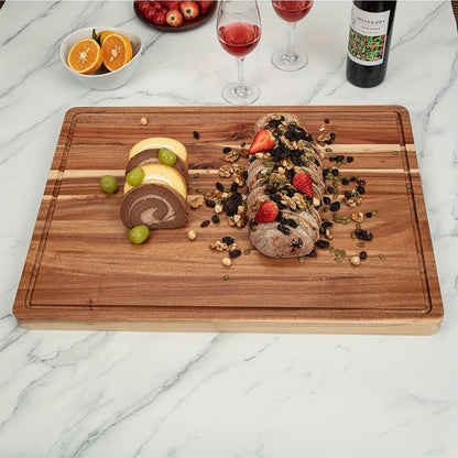 Rynx | XXL Acacia Extra Large Cutting Board – Premium Kitchen Chopping Board for Meal Prep, Cheese Serving, and Food Presentation – Durable, Easy to Clean, Crack & Scratch Resistant