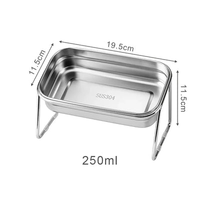 Rynx | Stainless Steel Elevated Cat Bowls - Non-Slip Pet Feeding Dish