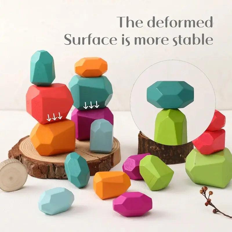 Rynx | Colorful Wooden Building Blocks Set for Creative Learning and Logical Development