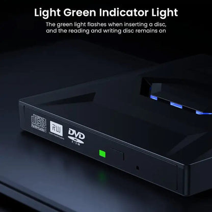 Rynx | 6-in-1 Portable USB 3.0 Ultra-Thin External DVD Recorder Drive