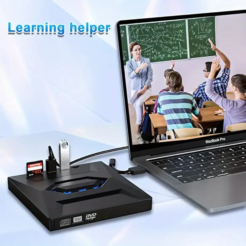 Rynx | 6-in-1 Portable USB 3.0 Ultra-Thin External DVD Recorder Drive
