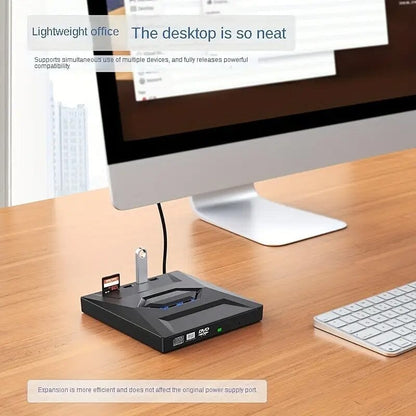 Rynx | 6-in-1 Portable USB 3.0 Ultra-Thin External DVD Recorder Drive