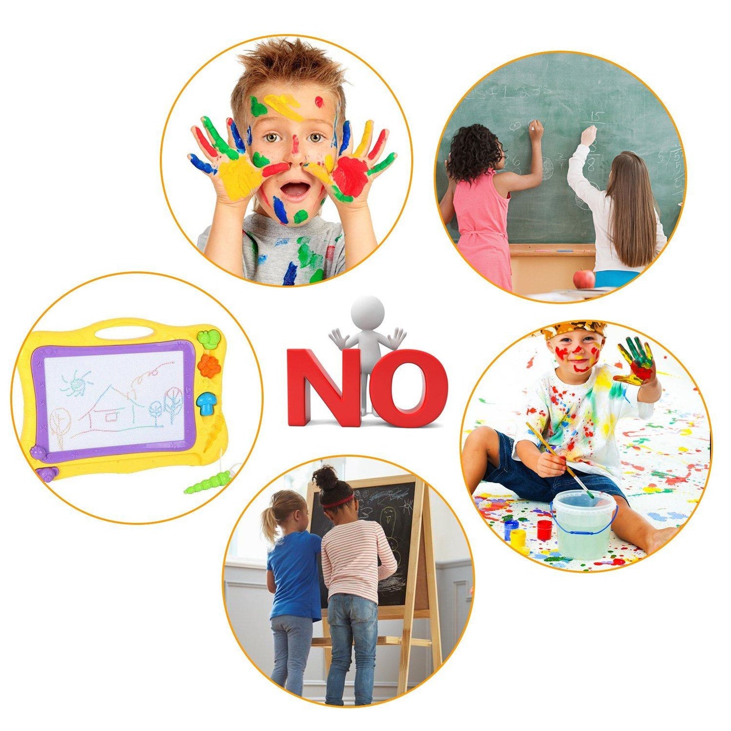 Rynx | 6 Kits Whiteboard Pen Clip Erasable Writing Drawing Board