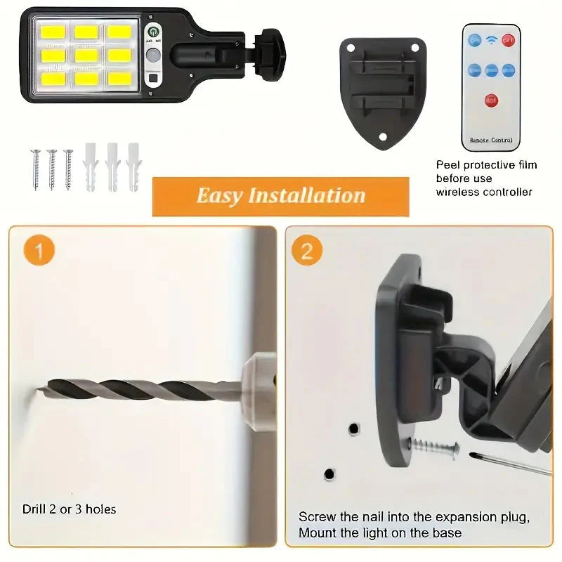 Rynx | 6-Pack: Solar Powered Motion Sensor Outdoor Garden Lighting with 108 COB LED Lights