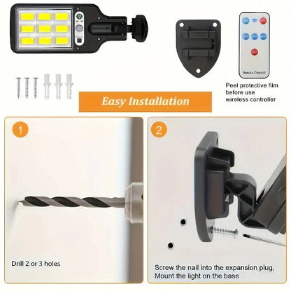 Rynx | 6-Pack: Solar Powered Motion Sensor Outdoor Garden Lighting with 108 COB LED Lights