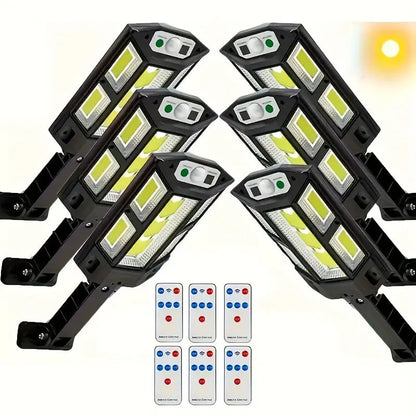 Rynx | 6-Pack: Solar Powered Motion Sensor Outdoor Garden Lighting with 108 COB LED Lights