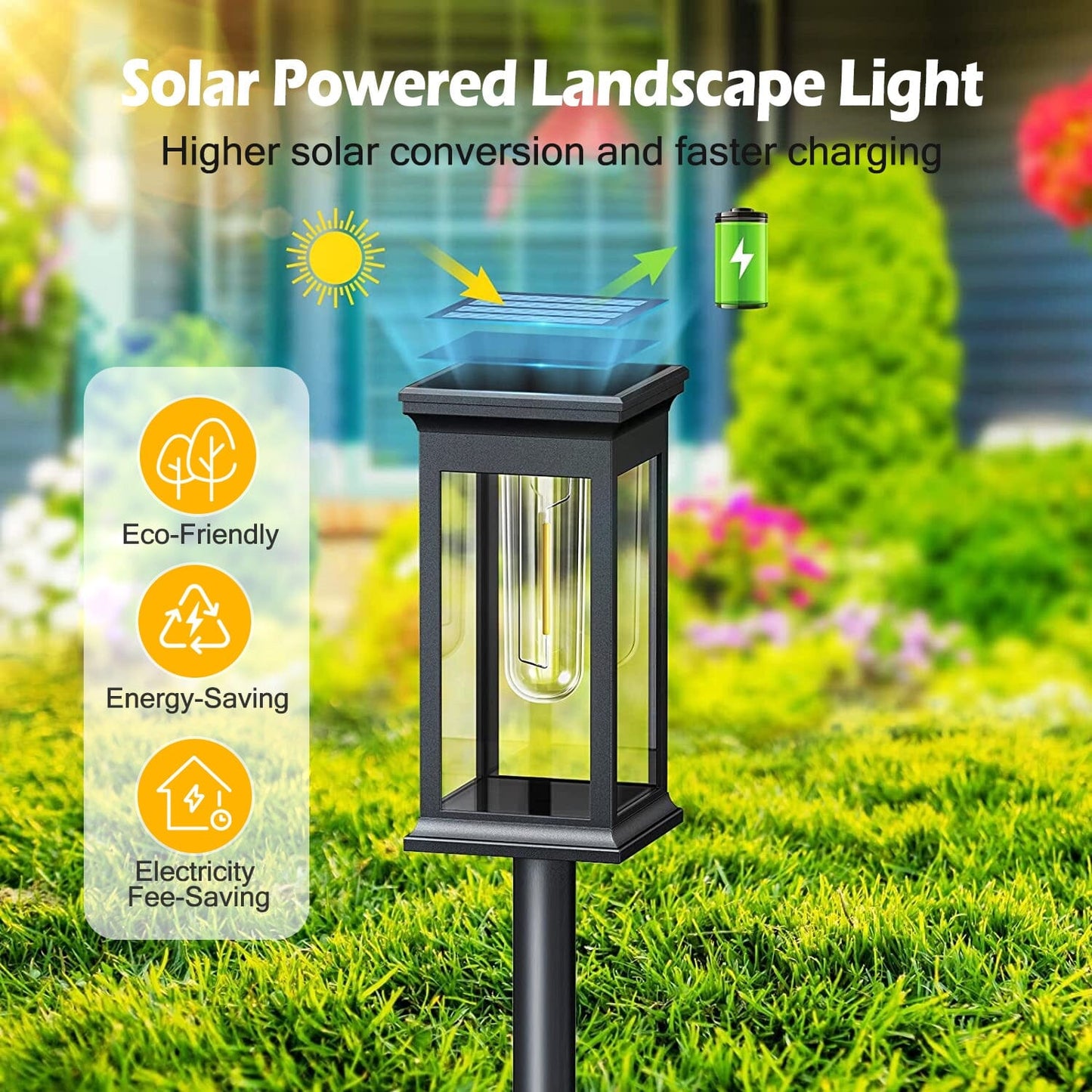 Rynx | 6-Pack: Solar Powered Stake Light IP65 Waterproof Automatic On Off