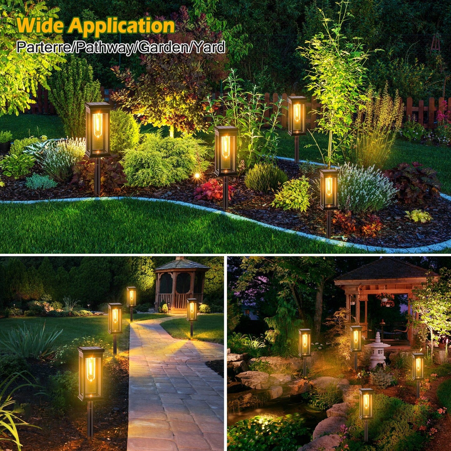 Rynx | 6-Pack: Solar Powered Stake Light IP65 Waterproof Automatic On Off