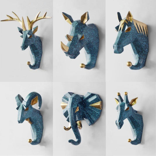 RYNX | Pcs Set Animals Head Wall Hooks
