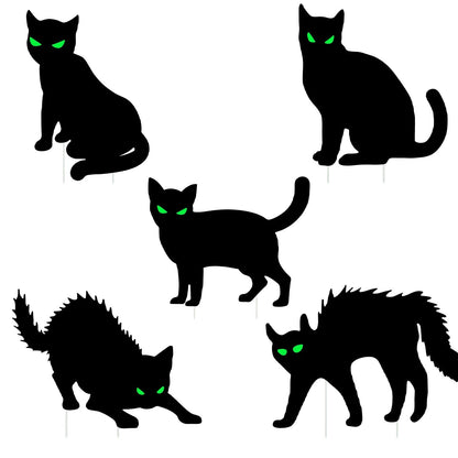 Rynx | 6-Pieces: Luminizing Halloween Garden Sign Decorations with 12 Stakes