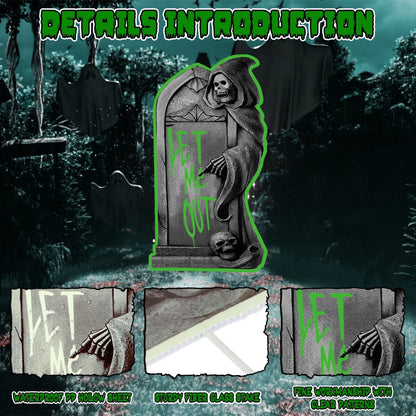 Rynx | 6-Pieces: Luminizing Halloween Garden Sign Decorations with 12 Stakes