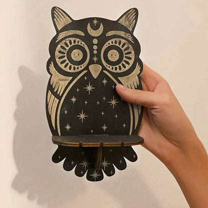 Rynx | RusticCrystal - Vintage Wood Plank for Crystals & Candles, Animal Motifs