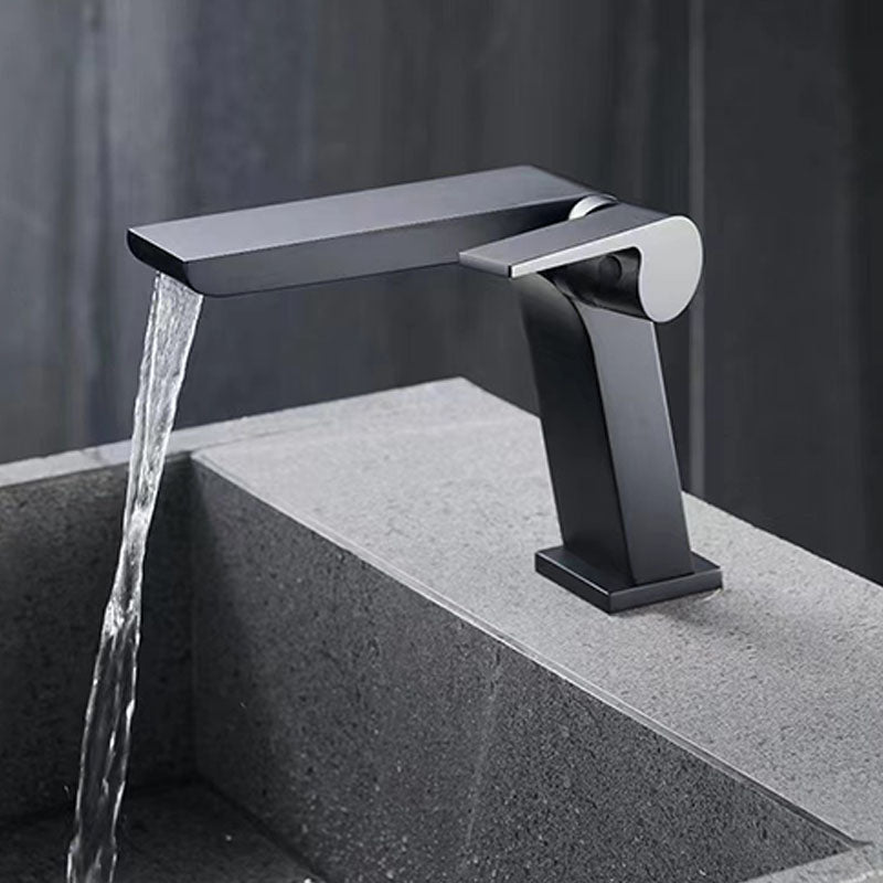 Rynx | Modern Faucet Brass Lever Waterfall Spout Sink Faucet