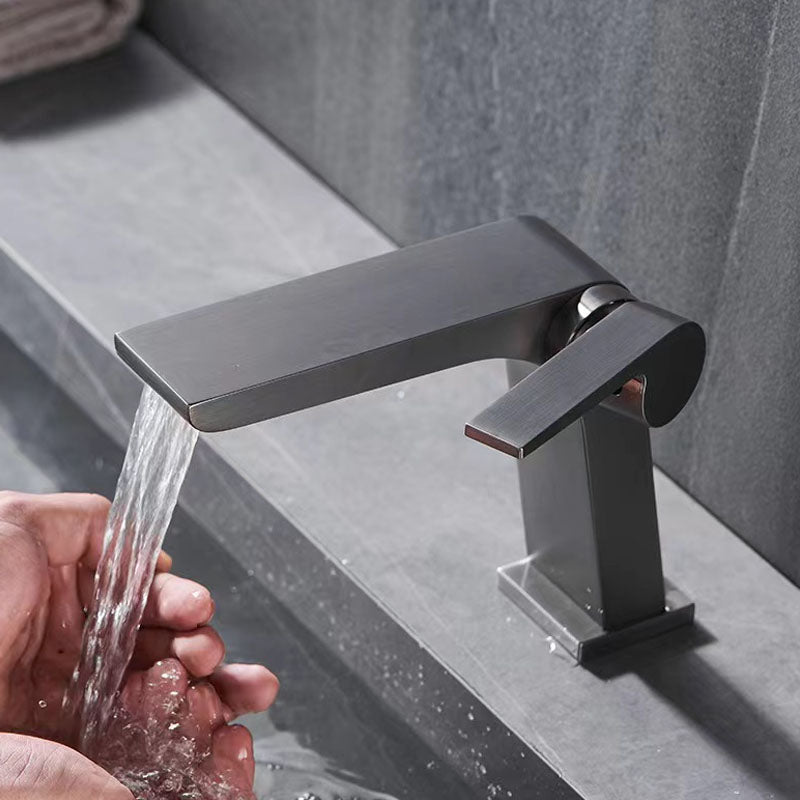 Rynx | Modern Faucet Brass Lever Waterfall Spout Sink Faucet