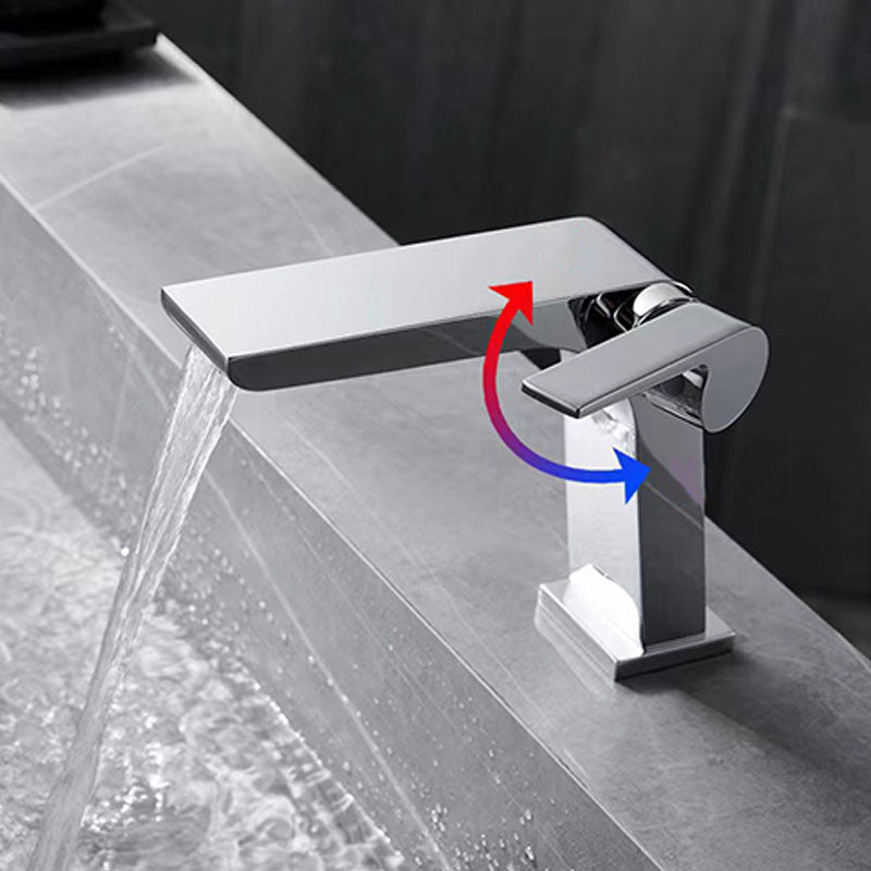 Rynx | Modern Faucet Brass Lever Waterfall Spout Sink Faucet