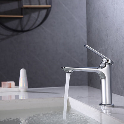 Rynx | Modern Container Faucet Brass Lever Handles Low Arc Sink Bathroom Faucet