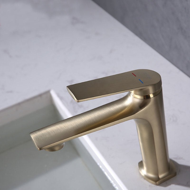 Rynx | Modern Container Faucet Brass Lever Handles Low Arc Sink Bathroom Faucet