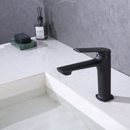 Rynx | Modern Container Faucet Brass Lever Handles Low Arc Sink Bathroom Faucet