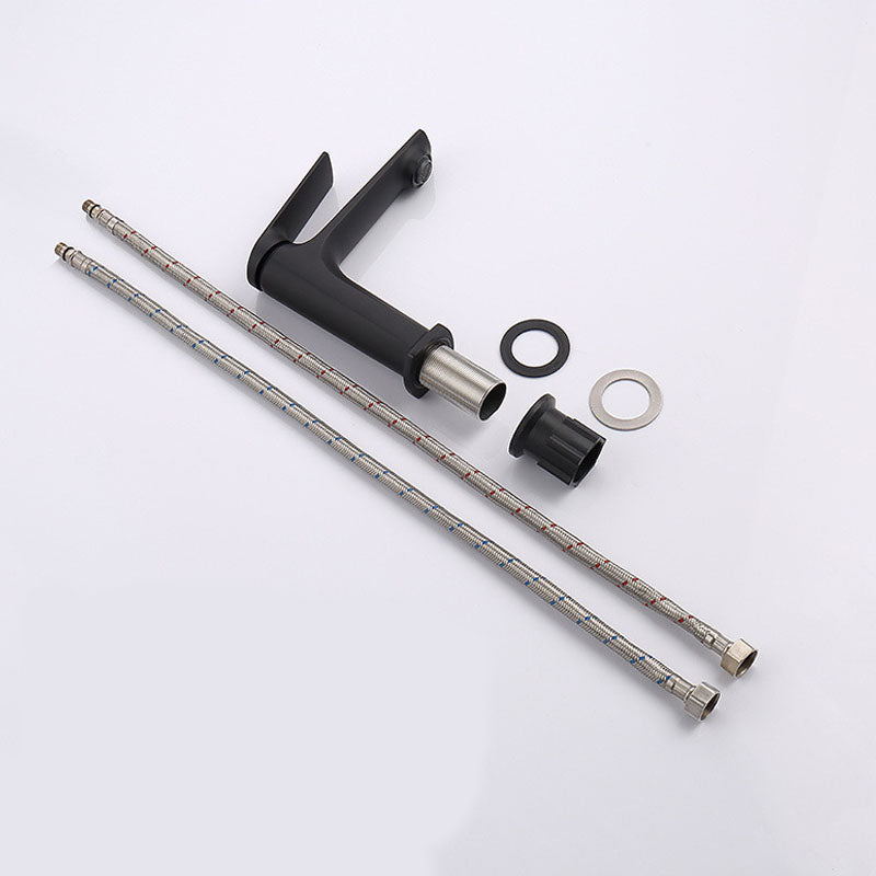 Rynx | Modern Container Faucet Brass Lever Handles Low Arc Sink Bathroom Faucet