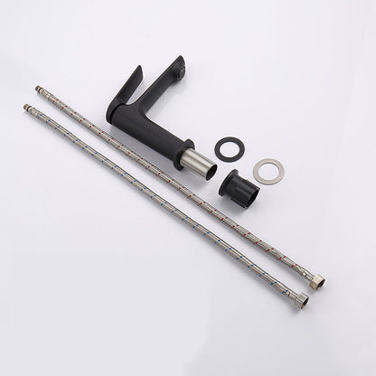 Rynx | Modern Container Faucet Brass Lever Handles Low Arc Sink Bathroom Faucet