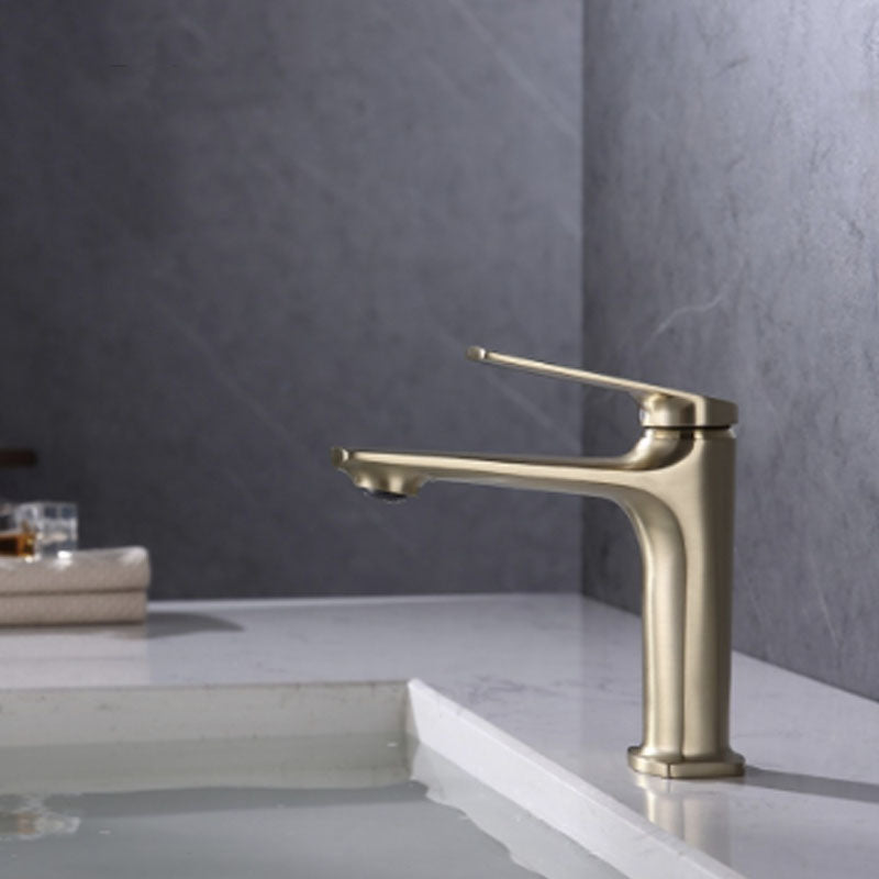 Rynx | Modern Container Faucet Brass Lever Handles Low Arc Sink Bathroom Faucet