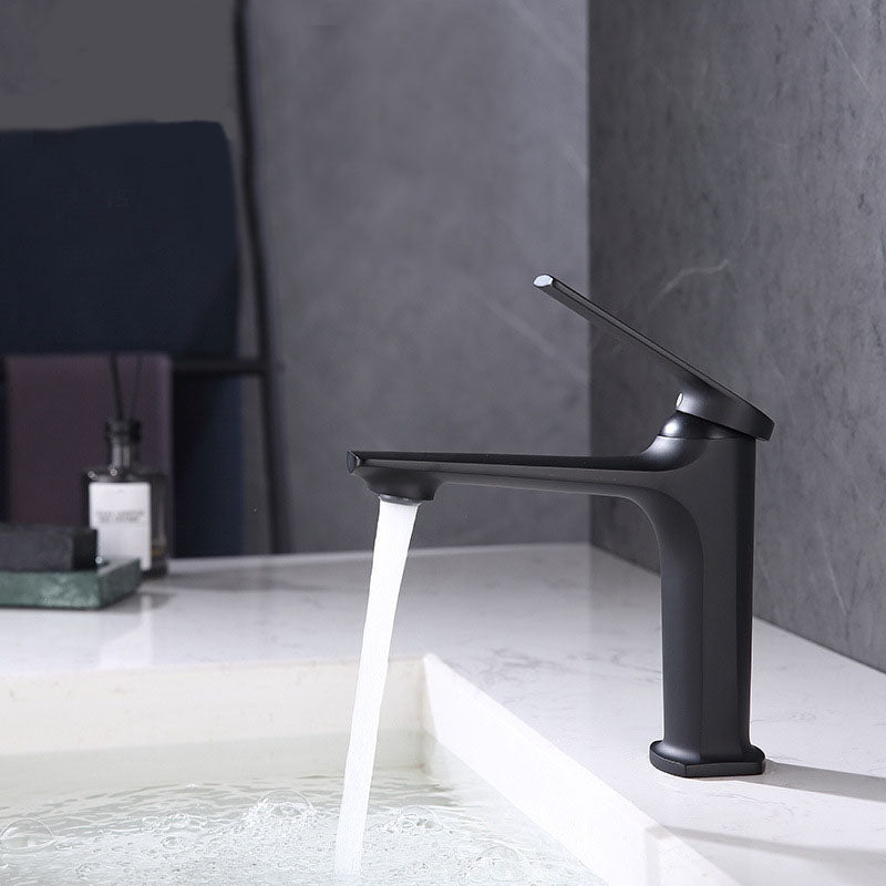Rynx | Modern Container Faucet Brass Lever Handles Low Arc Sink Bathroom Faucet