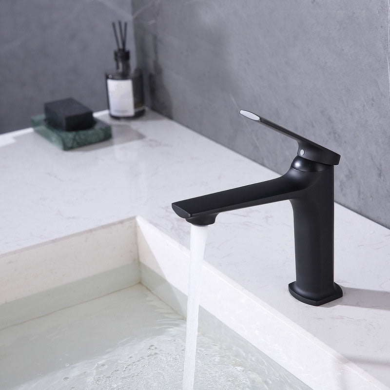 Rynx | Modern Container Faucet Brass Lever Handles Low Arc Sink Bathroom Faucet