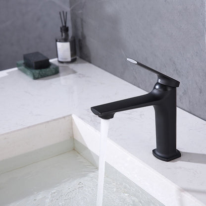 Rynx | Modern Container Faucet Brass Lever Handles Low Arc Sink Bathroom Faucet