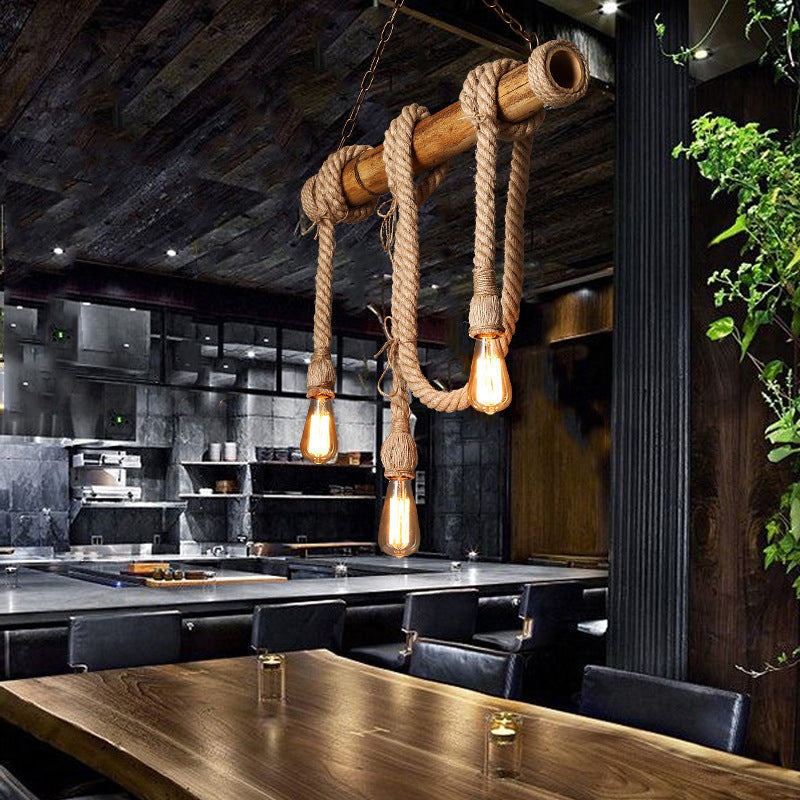 Rynx | IndustrialBamboo - Adjustable Ceiling Lamp with Bamboo and Adjustable Rope
