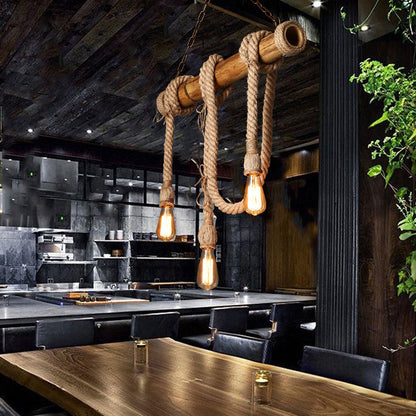 Rynx | IndustrialBamboo - Adjustable Ceiling Lamp with Bamboo and Adjustable Rope