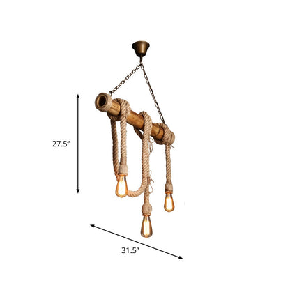 Rynx | IndustrialBamboo - Adjustable Ceiling Lamp with Bamboo and Adjustable Rope