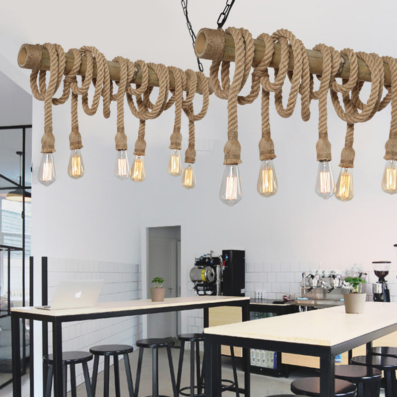 Rynx | IndustrialBamboo - Adjustable Ceiling Lamp with Bamboo and Adjustable Rope