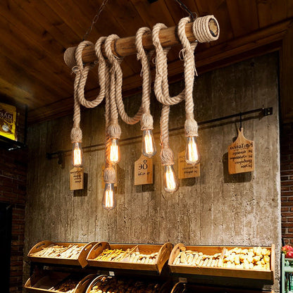 Rynx | IndustrialBamboo - Adjustable Ceiling Lamp with Bamboo and Adjustable Rope