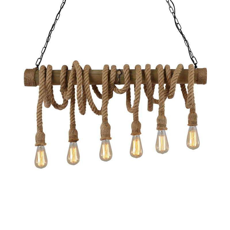Rynx | IndustrialBamboo - Adjustable Ceiling Lamp with Bamboo and Adjustable Rope