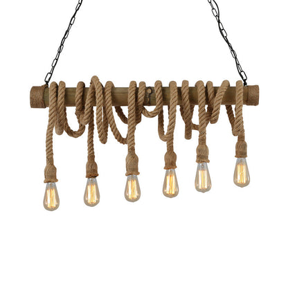 Rynx | IndustrialBamboo - Adjustable Ceiling Lamp with Bamboo and Adjustable Rope