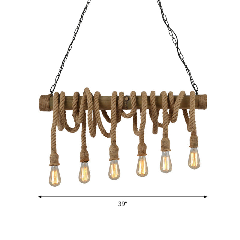 Rynx | IndustrialBamboo - Adjustable Ceiling Lamp with Bamboo and Adjustable Rope