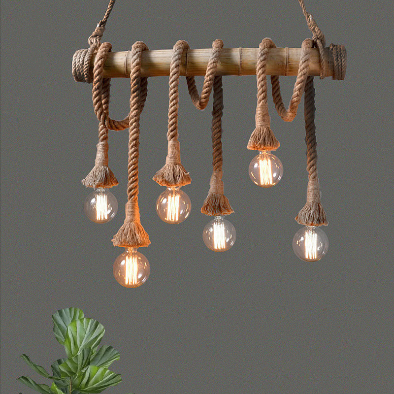 Rynx | IndustrialBamboo - Adjustable Ceiling Lamp with Bamboo and Adjustable Rope