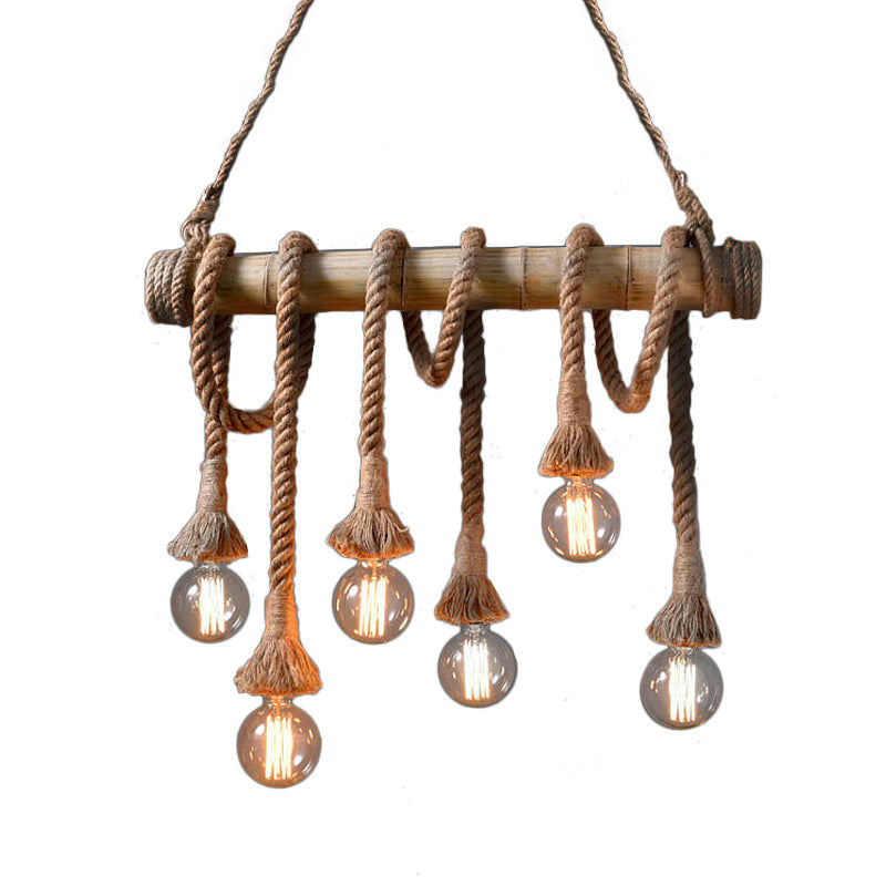 Rynx | IndustrialBamboo - Adjustable Ceiling Lamp with Bamboo and Adjustable Rope