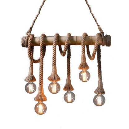 Rynx | IndustrialBamboo - Adjustable Ceiling Lamp with Bamboo and Adjustable Rope