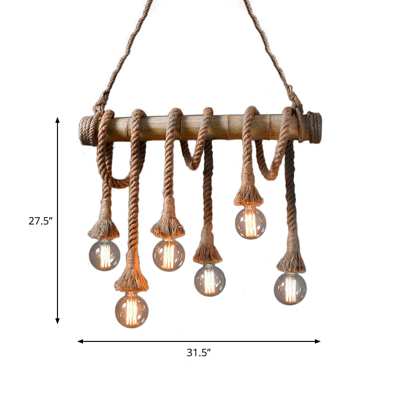 Rynx | IndustrialBamboo - Adjustable Ceiling Lamp with Bamboo and Adjustable Rope