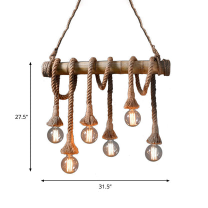 Rynx | IndustrialBamboo - Adjustable Ceiling Lamp with Bamboo and Adjustable Rope